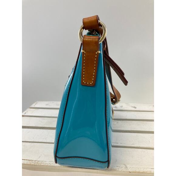 DOONEY & BOURKE BLUE/ TEAL MEDIUM PATTON LEATHER HOBO BAG - Picture 3 of 14